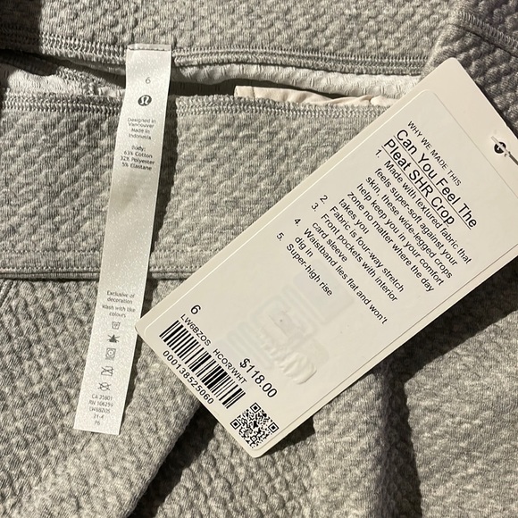 Lululemon Can You Feel The Pleat Super High Rise Crop - heathered grey - Picture 4 of 5